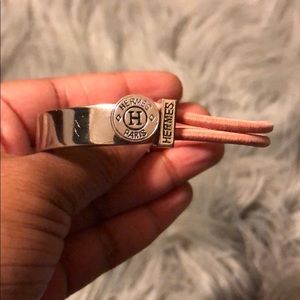 Authentic Pink and Silver Hermès Bracelet